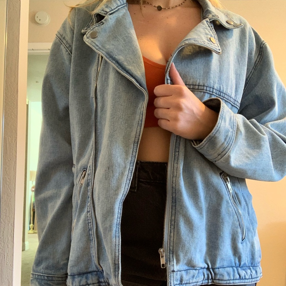 Oversized Distressed Denim Jacket